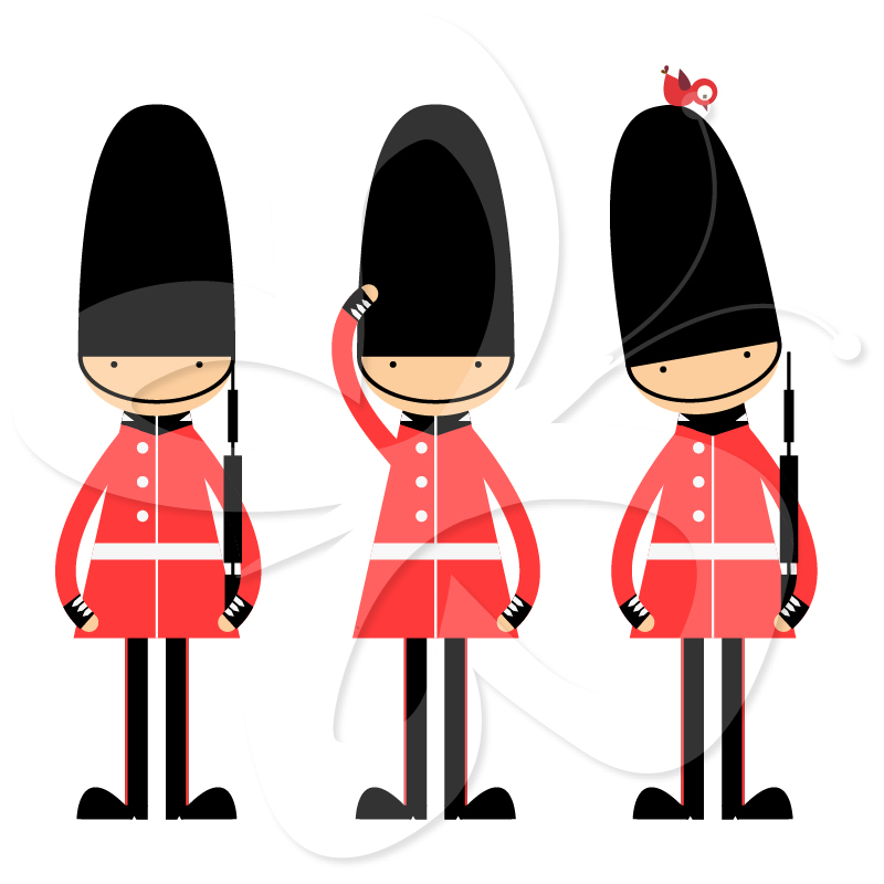 Queens Guard Clip Art Set.