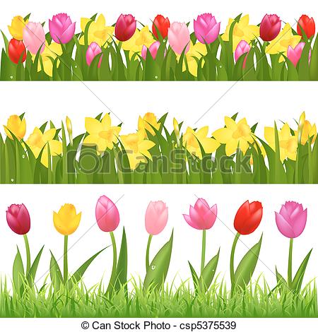 Flower garden border clip art.