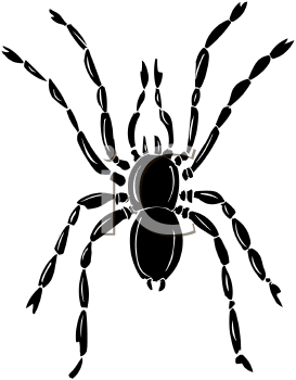 Royalty Free Clip Art Image: Silhouette of a Common House Spider.