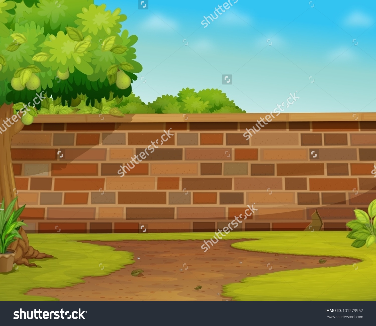 Garden wall clipart.