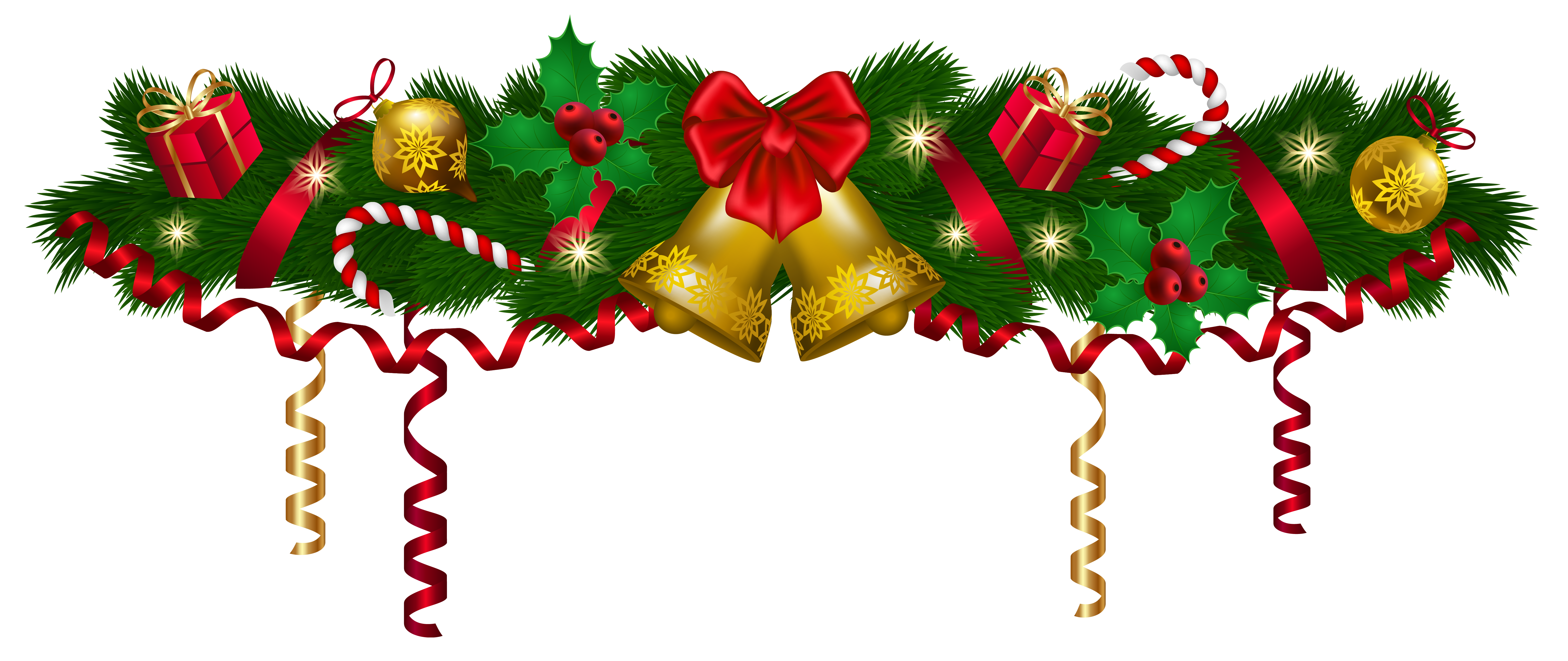 Christmas Deco Garland PNG Clip Art Image.