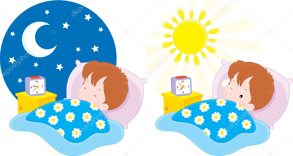 Clipart: boy wake up.