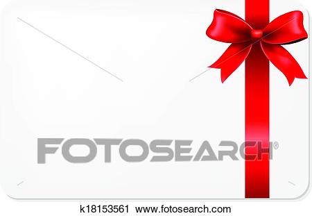 Red Bow And Blank Gift Tag Clipart.