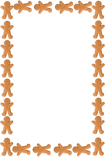 Silhouette Of The Gingerbread Man Border Frame Stock Photos.