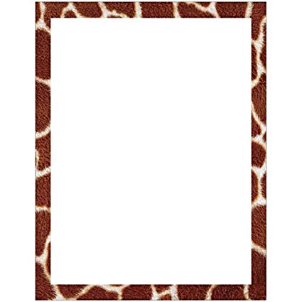 Amazon.com : Giraffe Print Border Stationery Letter Paper.