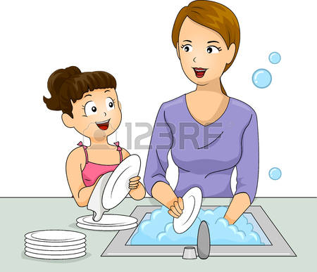 Showing post & media for Little girl doing dishes cartoon.