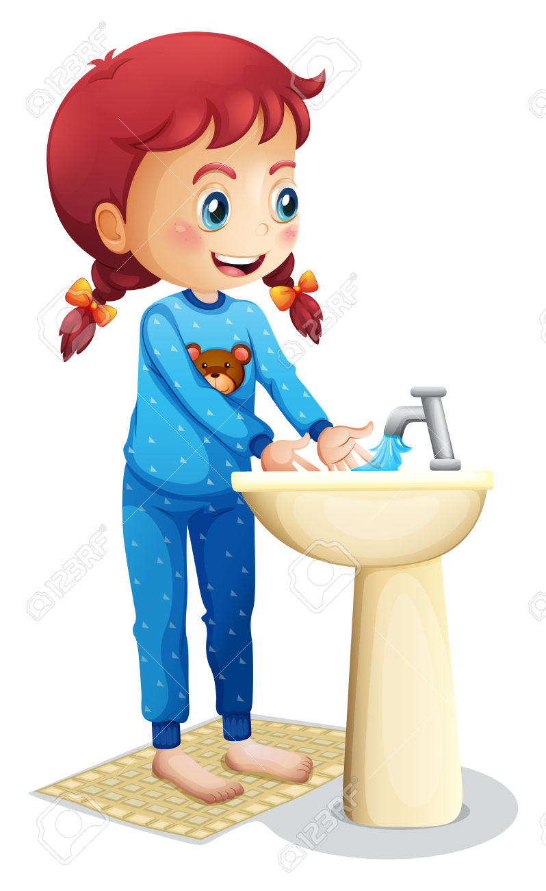 Showing post & media for Cartoon girl washing hands.