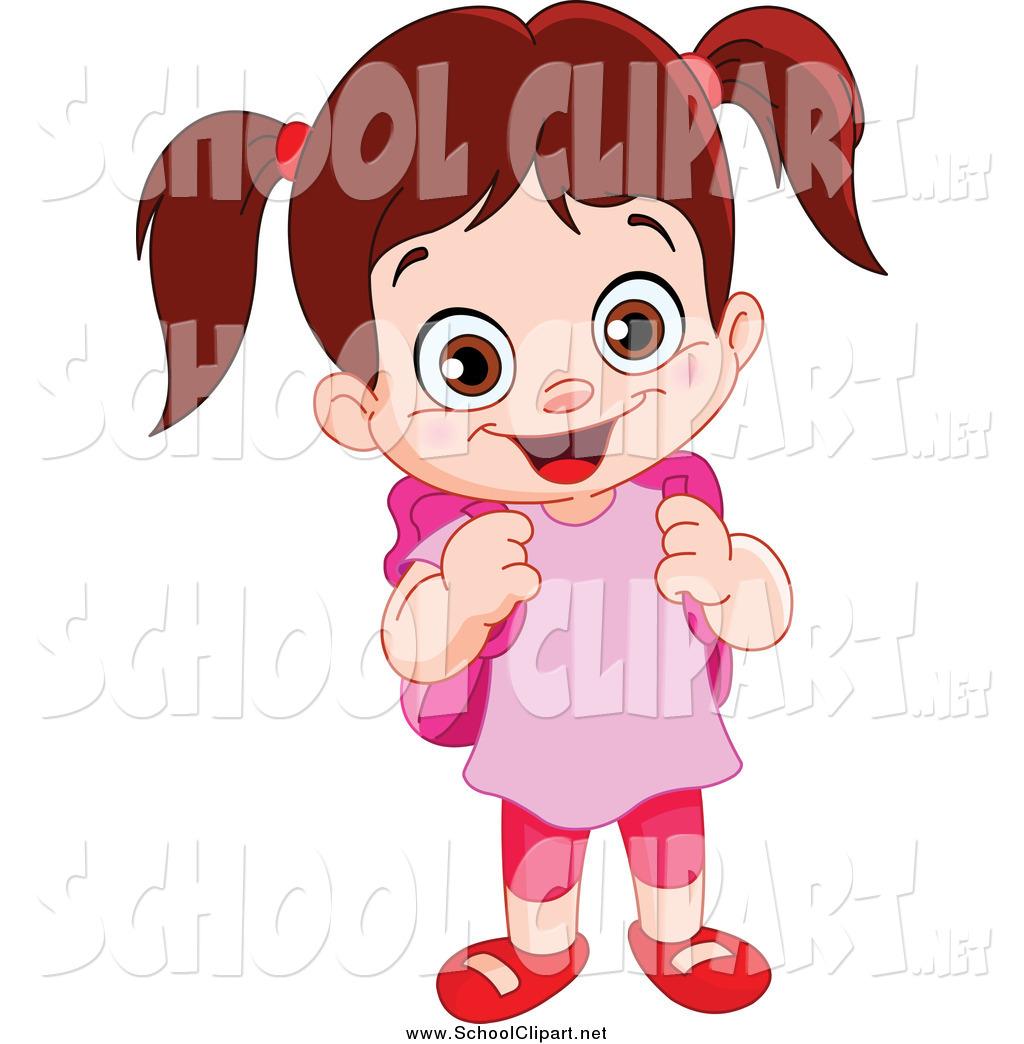 Cute School Girl Clipart (83+).