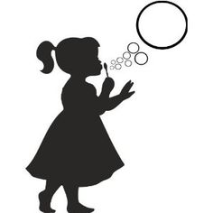 Silhouette Little Girl Blowing Bubbles Siluetas on pinterest.