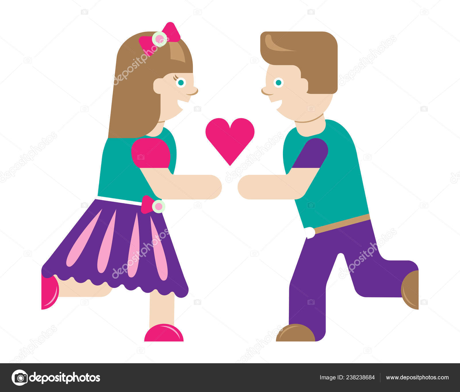 Clipart: girl and boy.