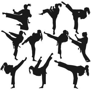 Karate Girl Silhouette Cuttable Design Cut File. Vector, Clipart.