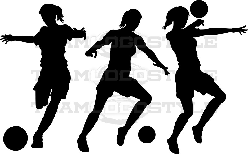 Soccer Clipart Girls Silhouette.