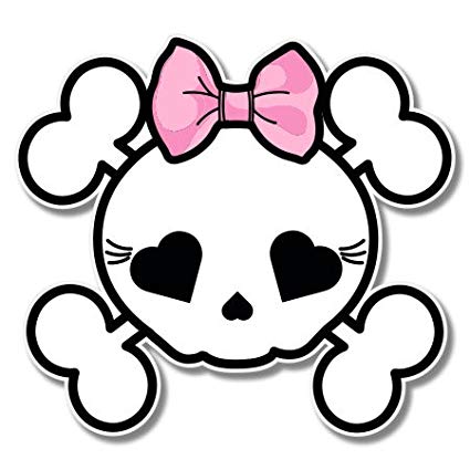 Amazon.com: Skull Crossbones Cute with Bow Girly Vinyl.