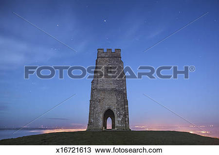 Stock Photo of Glastonbury Tor at dawn, Somerset x16721613.