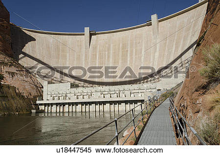 Stock Image of Glen Canyon Dam on Colorado River, Glen Canyon.