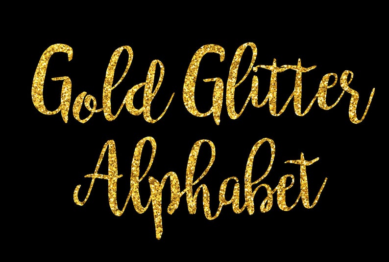 Gold Glitter Alphabet ClipArt Gold Glitter Letters Gold Glitter Font Gold  Alphabet Letters Gold Glitter Numbers 68 Elements Instant Download.