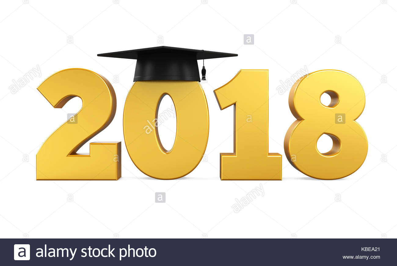 2018 Graduation Cap Isolated Stock Photo: 161969753.