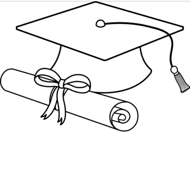 Graduation Cap Clipart Black And White.