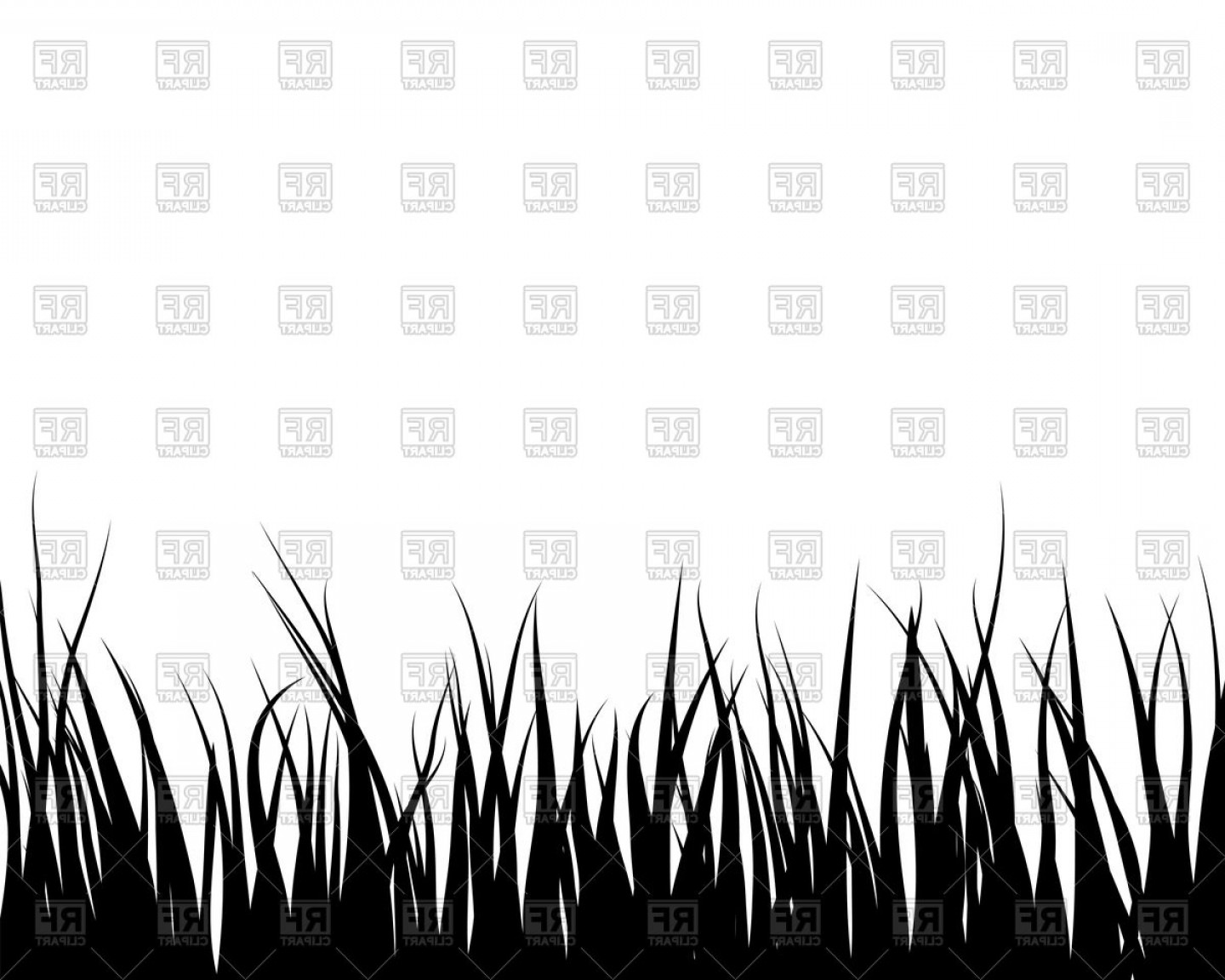 Black Grass Silhouette Vector Clipart.