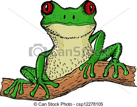 Vector Clipart of tree frog.