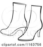 Clipart of a Pair of Orange Womens Boots.