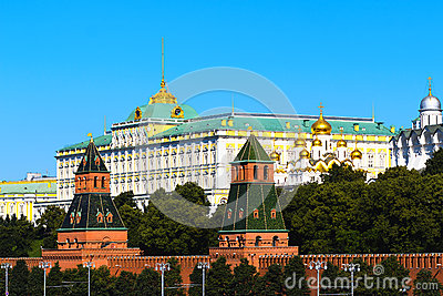 Great Kremlin Palace In Moscow Stock Photo.