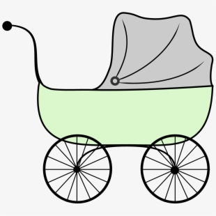 Yellow Baby Carriage Clipart.