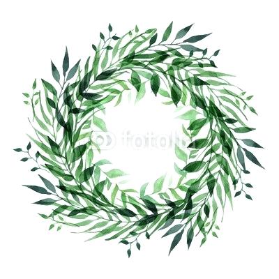 green leaf wreath.