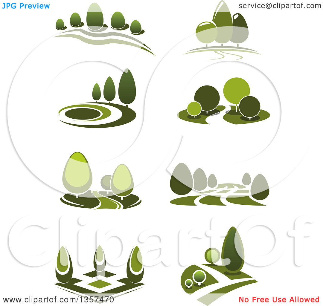 Clipart of Green Park Landscapes.