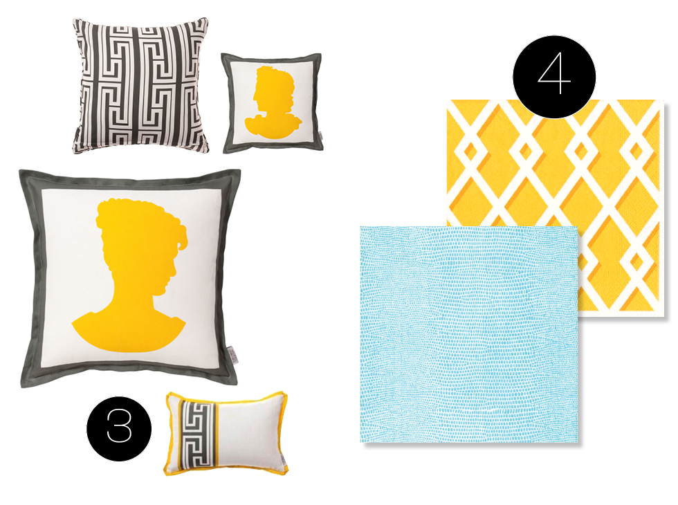 Set a Greek Islands Party Scene: Go Happy with Yellow and Bright.