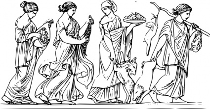 Greek Dancers Clipart.