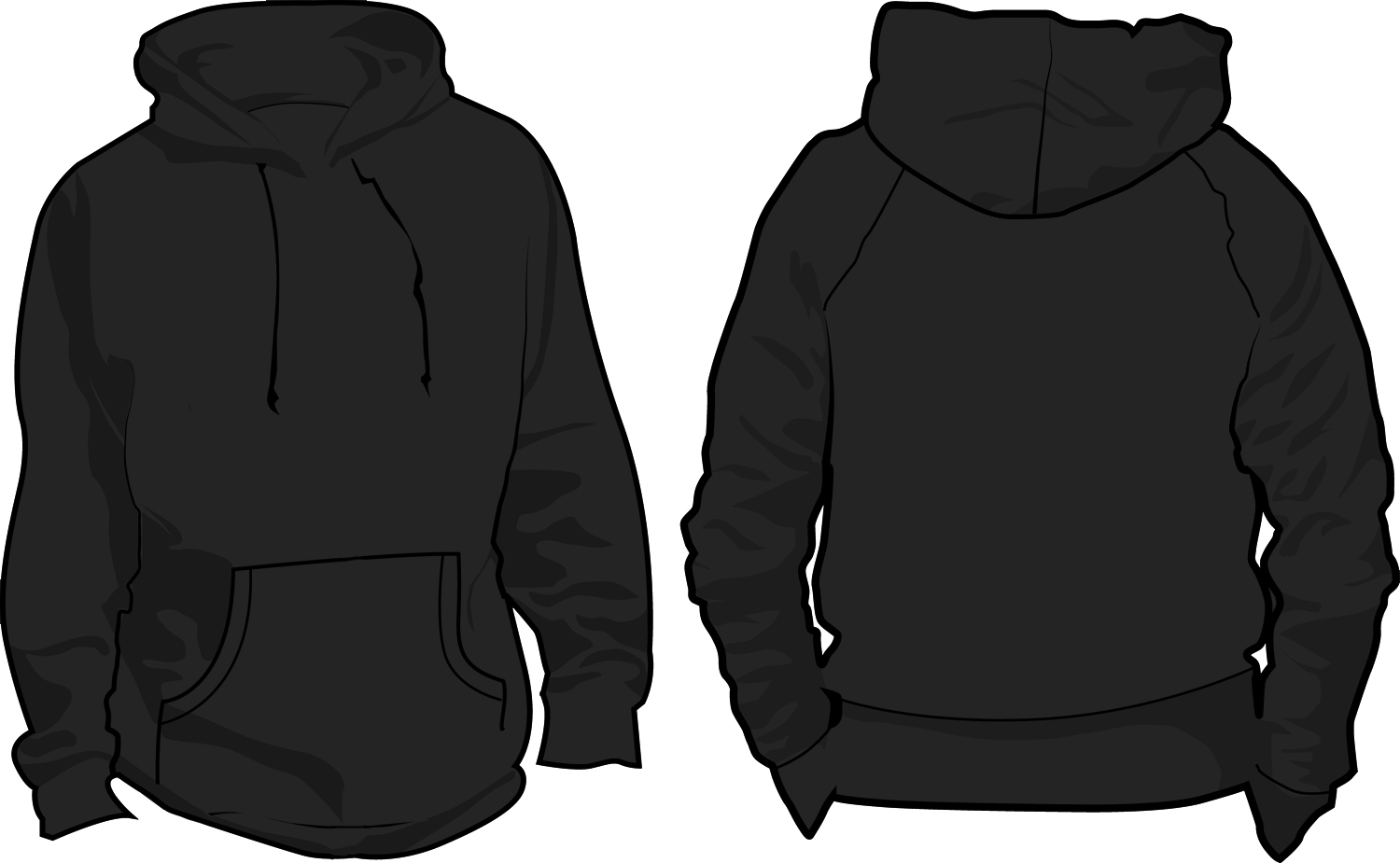 Grey Hoodie Back Clipart.