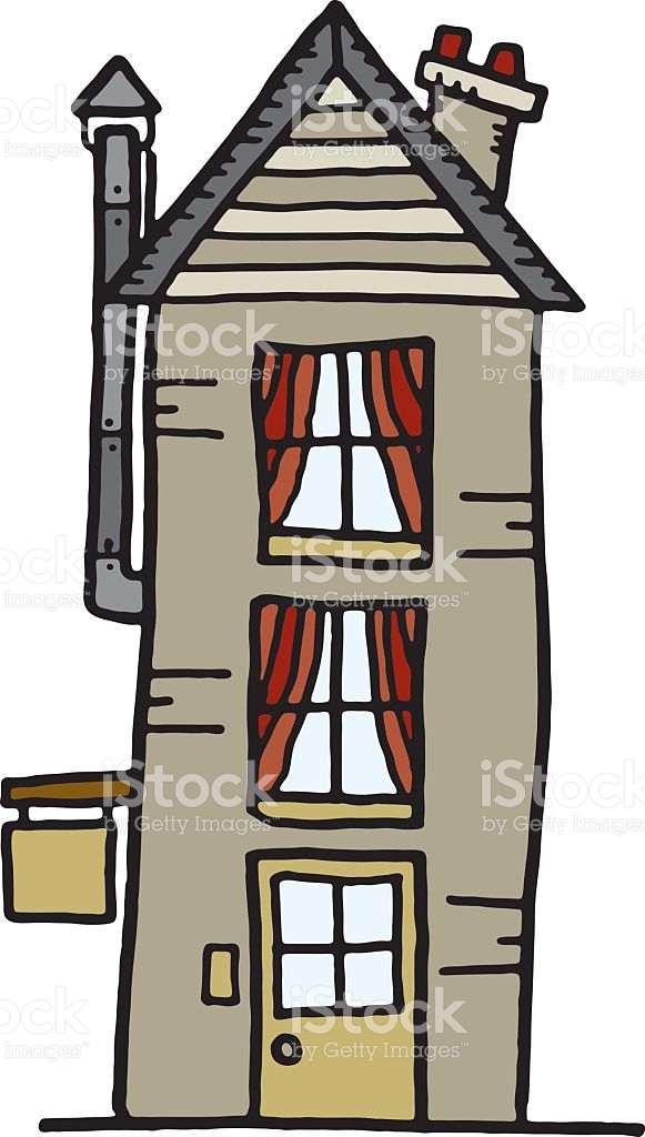 Tall Grey House Or Shop stock vector art 121604547.