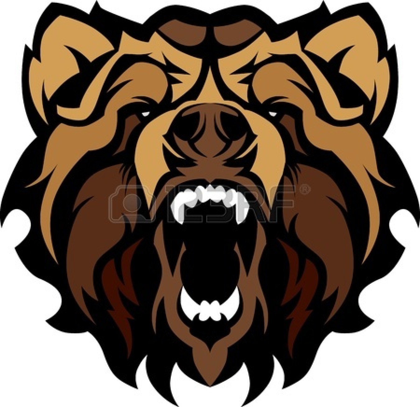 Growling Grizzly Bear Clipart.