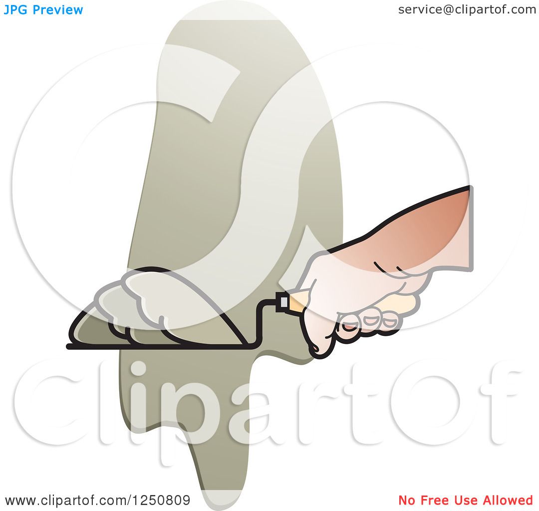 Clipart of a Mason Hand and Grout or Mortar.