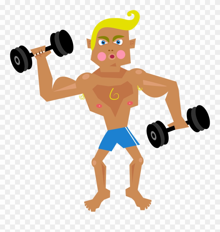 Man Lifting Weights Clip Art.