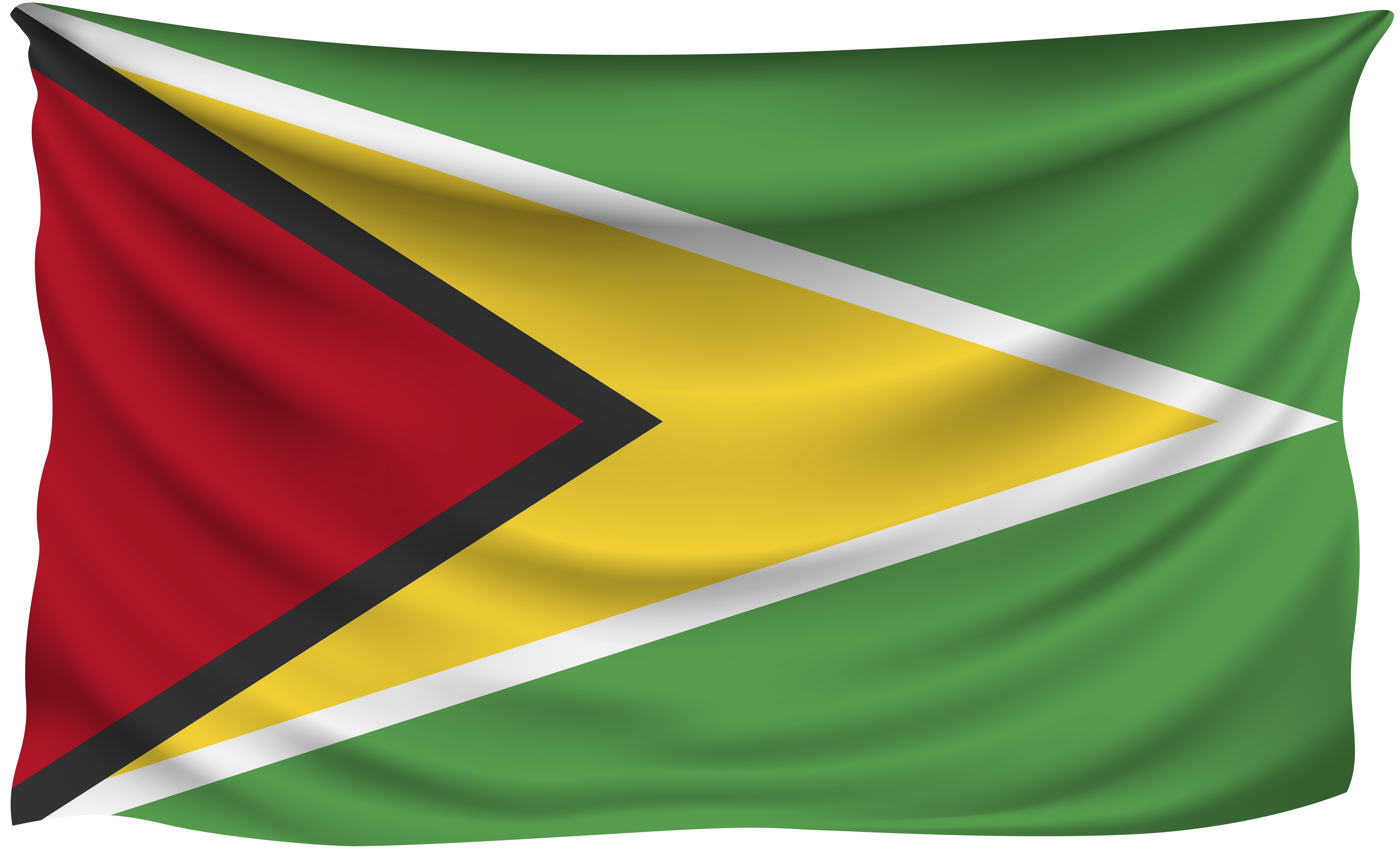 Guyana Wrinkled Flag.