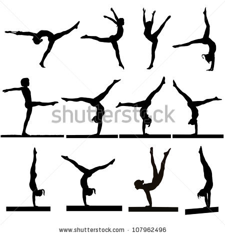 Gymnastics Silhouette Stock Images, Royalty.