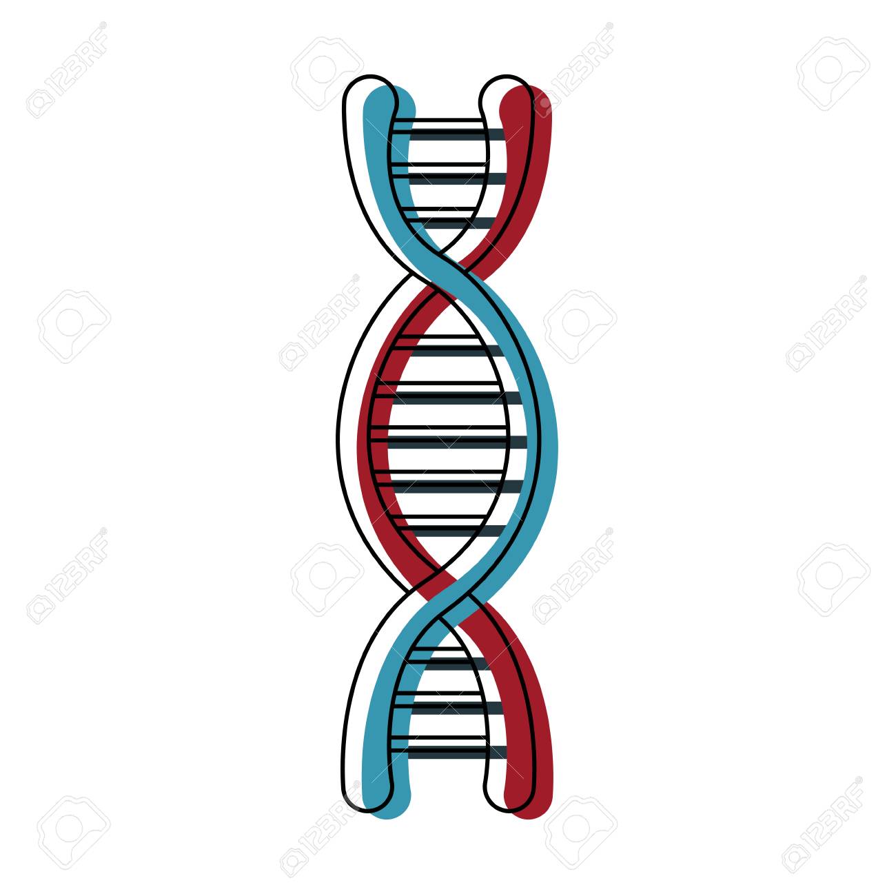 dna molecule structure science genetic structure vector illustration.