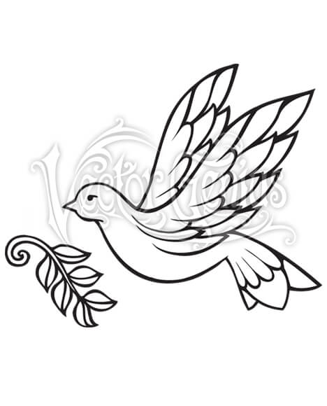 Dove with Olive Branch Clip Art.