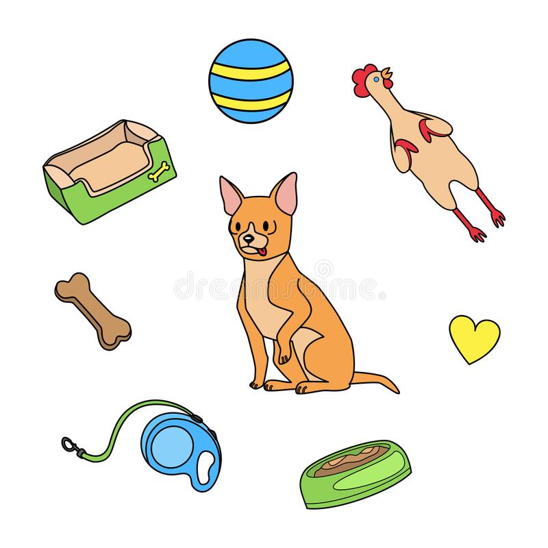 Dog Toys Stock Illustrations.