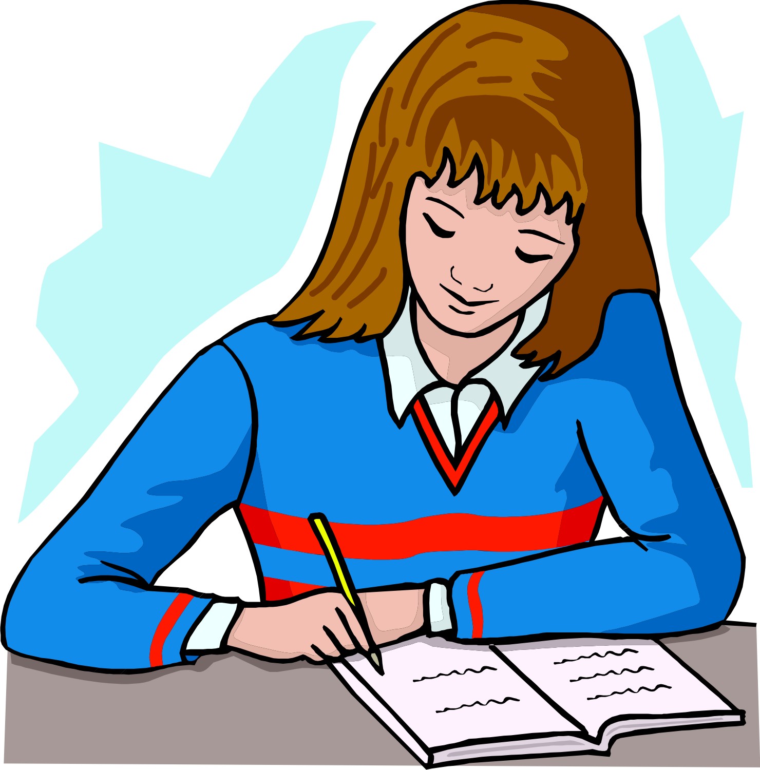 Student Doing Homework Clipart.