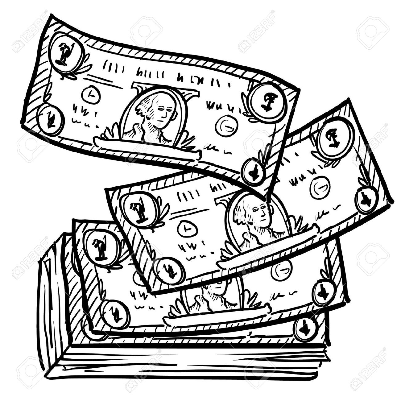 Free Black And White Dollar Bill, Download Free Clip Art.