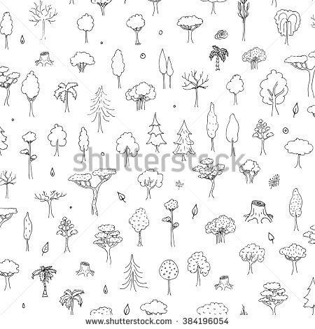 Tree Doodle Stock Images, Royalty.