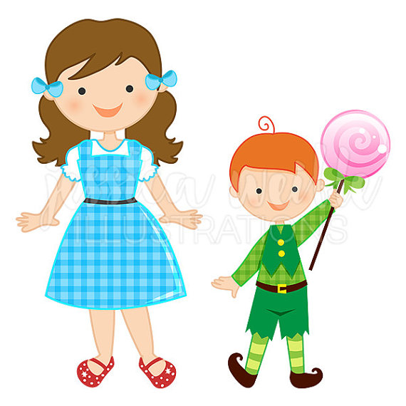 Download Just Dorothy And The Munchkins Cute Digital Clipart PNG.