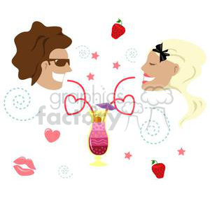 couple on date night clipart. Royalty.