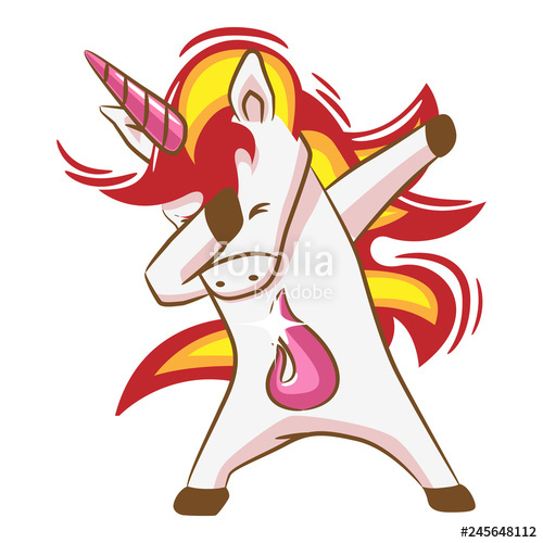 unicorn dabbing clipart