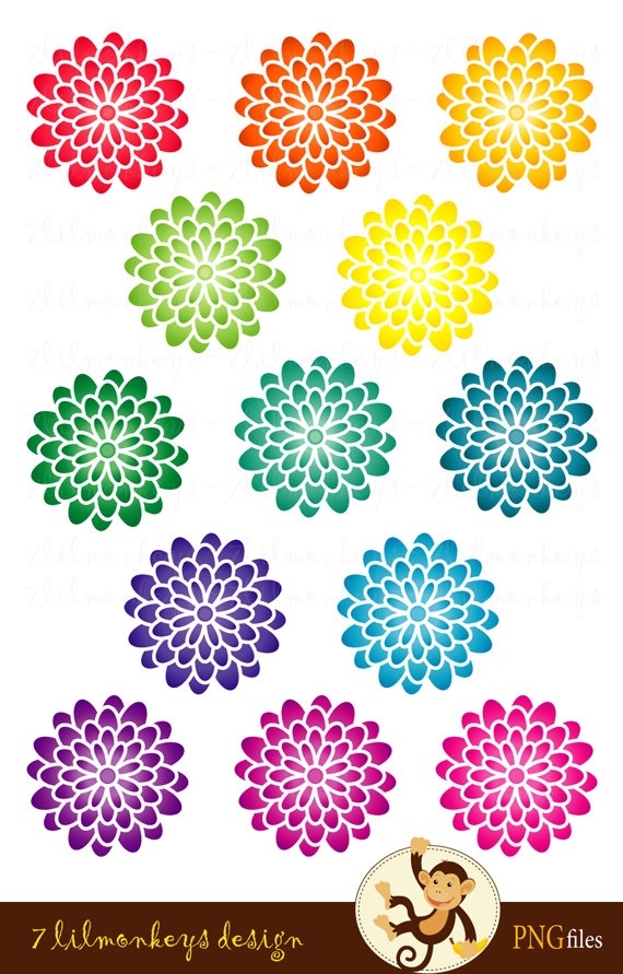 dahlia flower clip art #21.