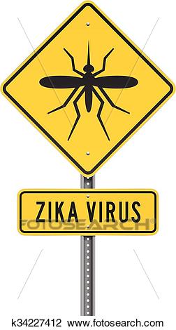 Zika Virus Roadsign Clipart.