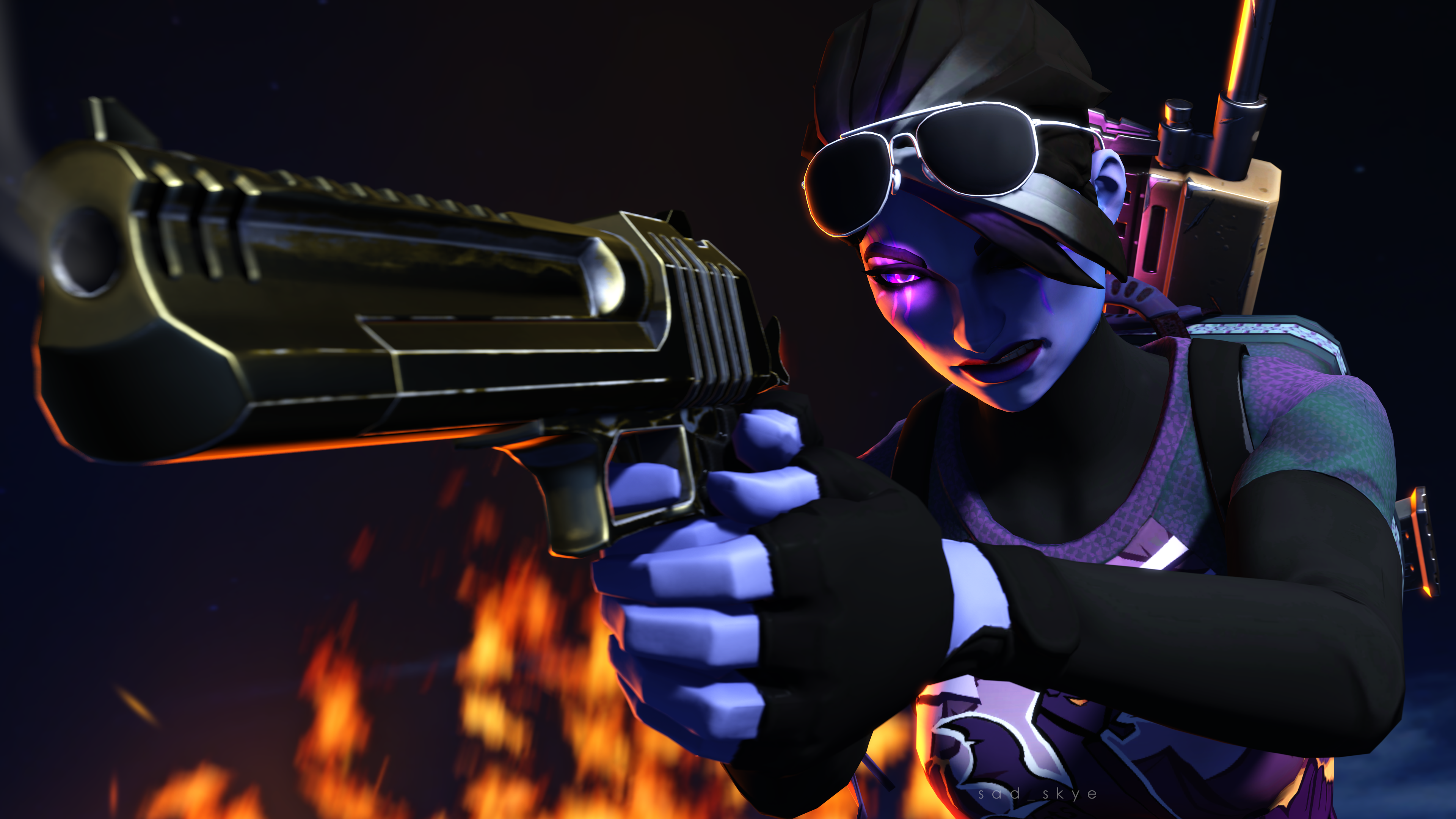 Dark Bomber W/ Golden Hand Cannon Loading Screen #1 (4K SFM.